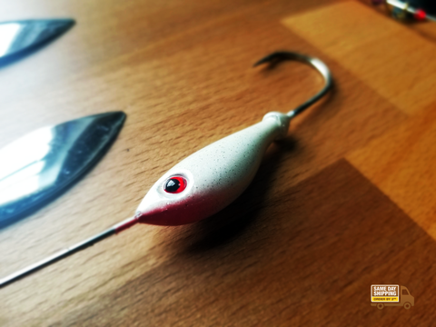 SPINNERBAIT BODY W/BLADES- 1 OZ - Pearl (4 PACKS)